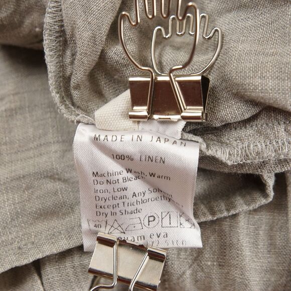 Evam Eva Beige 100% Linen Crop Linen Trousers Womens Sz 2 / M - Picture 9 of 10